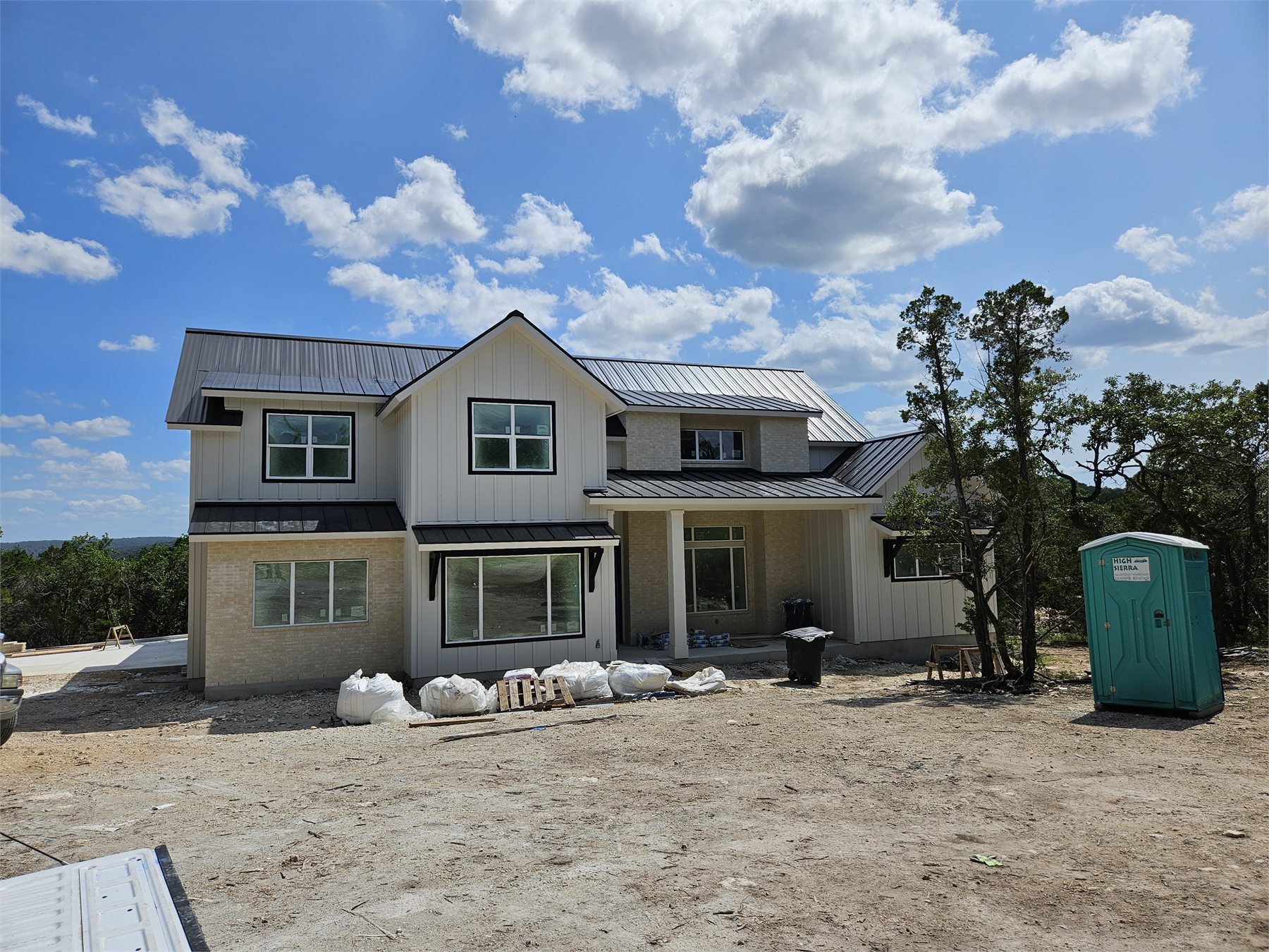 Completed residential standing-seam metal roof