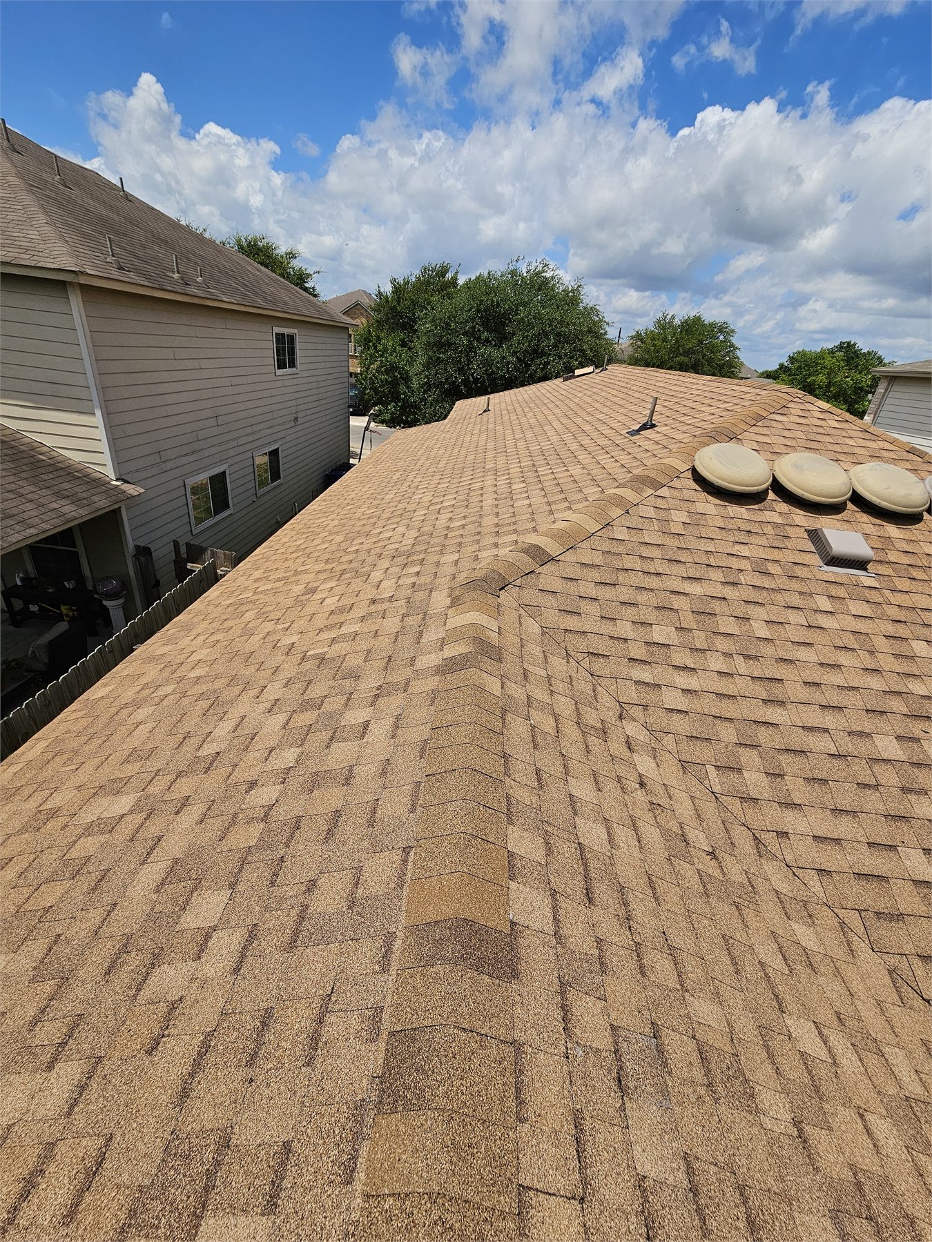 Finished architectural shingle roof